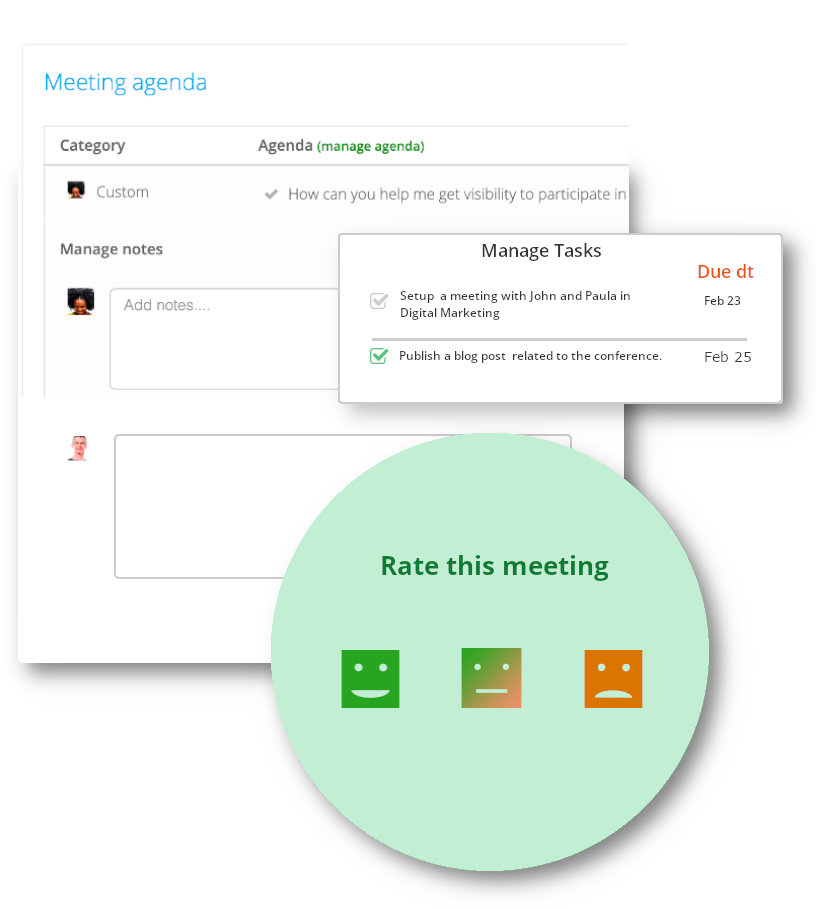 Real-time notes in 1 to 1 meetings